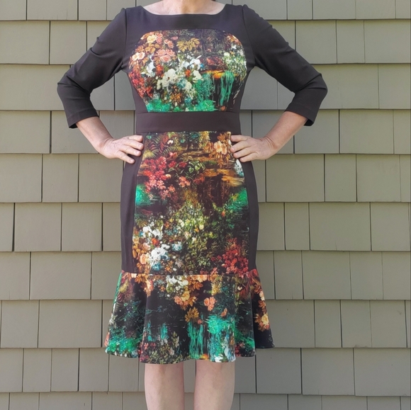 TERI JON BY RICKIE FREEMAN Floral Print Knee-Length Dress - Picture 10 of 11